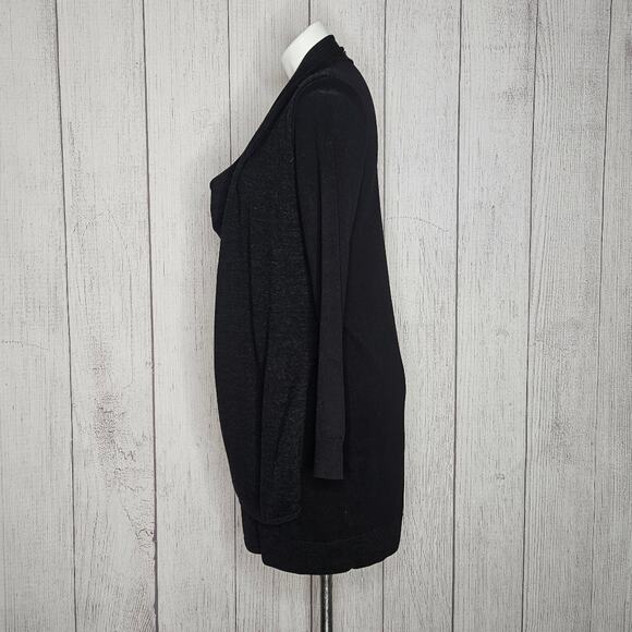All Saints Drina Draped Assymetrical Mini Black Merino Wool Dress, sz US 8/UK 12 - Picture 4 of 8